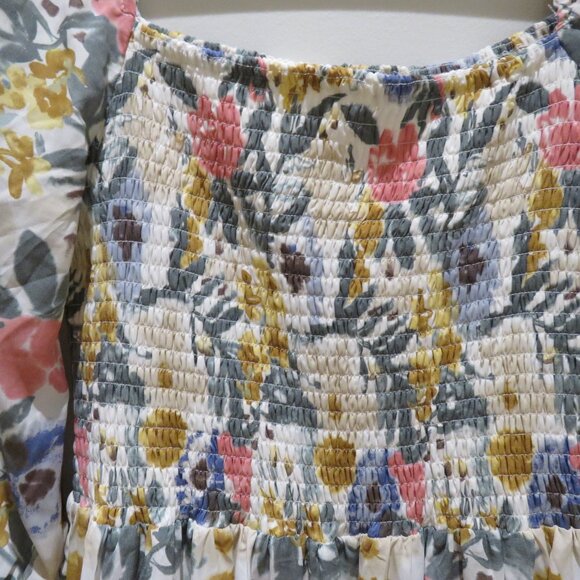 BALTIC BORN Marta Smocked Midi Dress in Multi Floral Cottage Boho Trad Wife XL - Picture 6 of 14